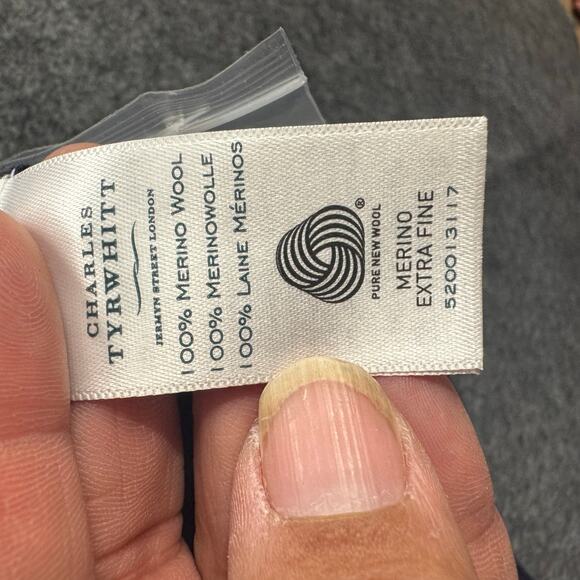 Charles‎ Tyrwhitt Polo Sweater Mens XL Merino Wool Golf Preppy Casual Navy Blue - Picture 3 of 7